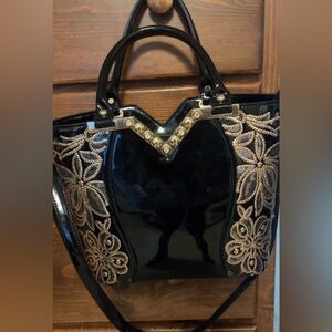 Diamond jewel black Handbag
